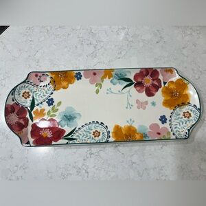 Dolly Parton Floral Paisley Butterfly Rectangle Serving Platter 15" x 6"